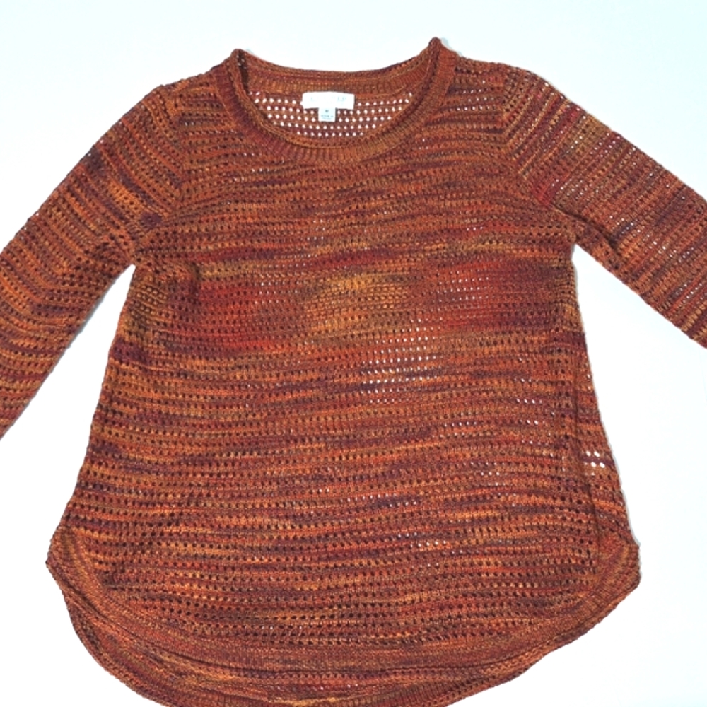 Studio JPR Open Knit Orange Multicolored Sweater